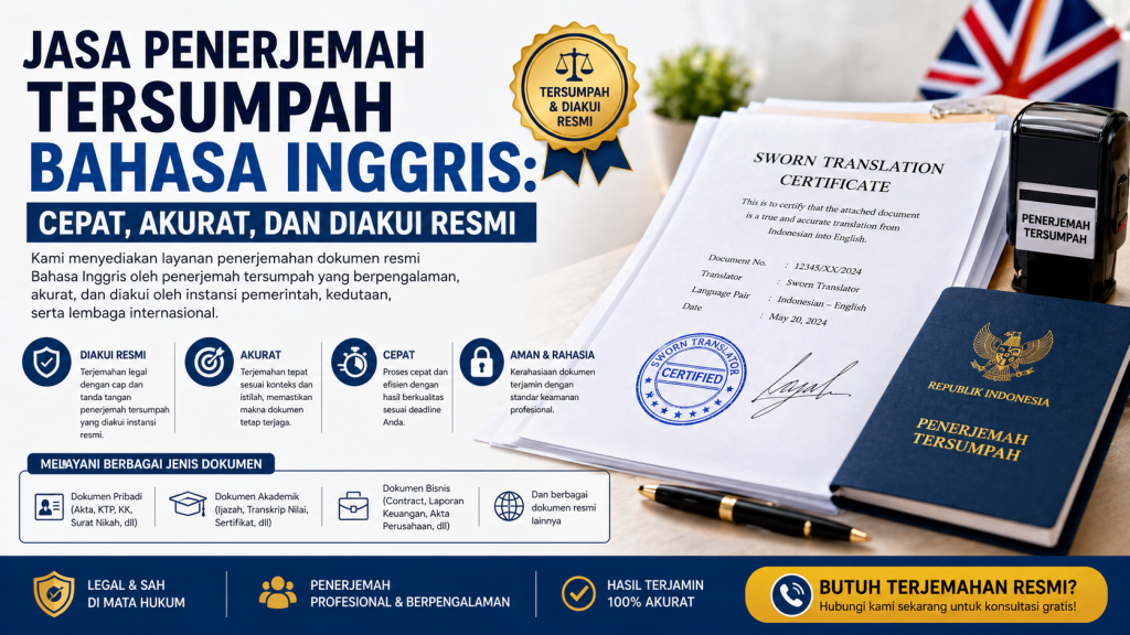 Jasa Penerjemah Tersumpah Bahasa Inggris