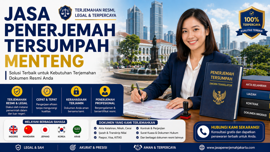 Jasa Penerjemah Tersumpah Menteng