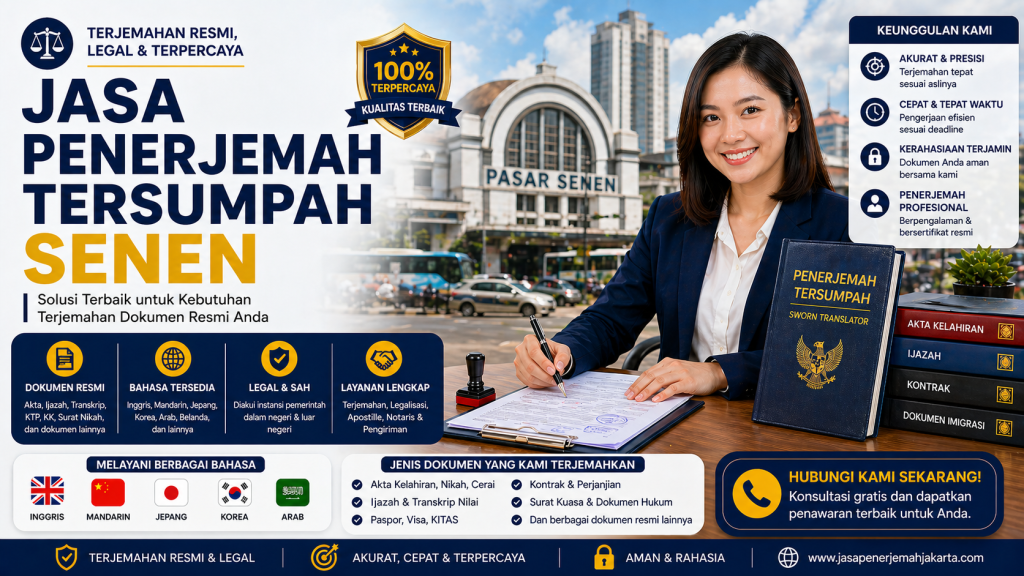 Jasa Penerjemah Tersumpah Senen