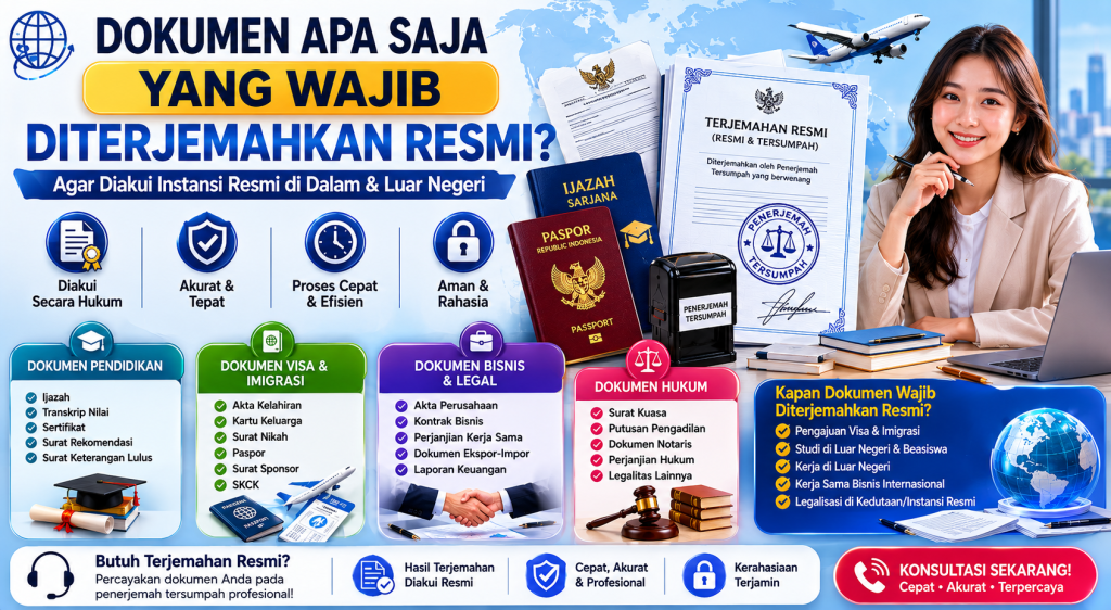 Dokumen Apa Saja Yang Wajib Diterjemahkan Resmi?