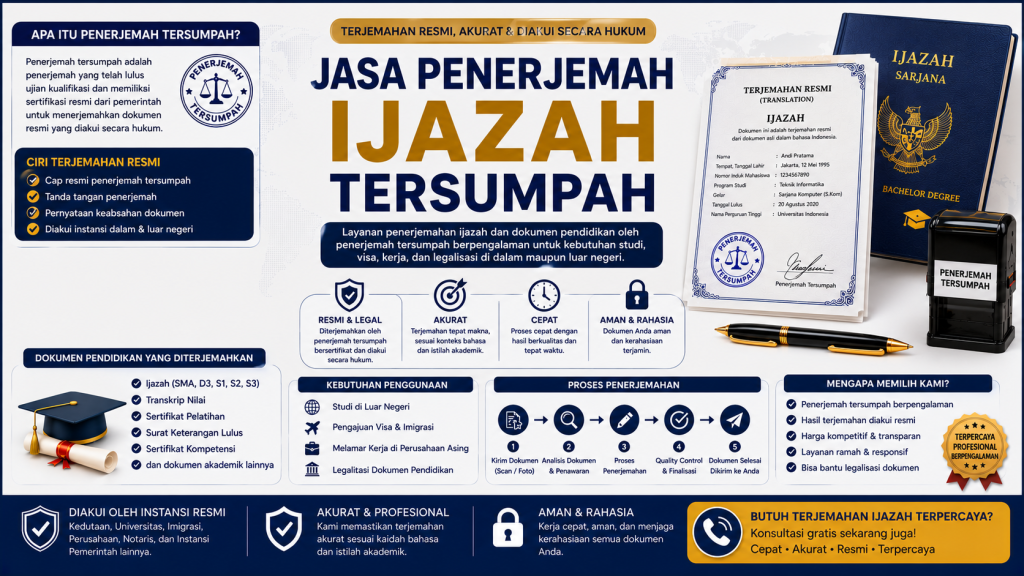 Jasa Penerjemah Ijazah Tersumpah resmi