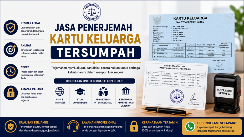 Jasa Penerjemah Kartu Keluarga Tersumpah