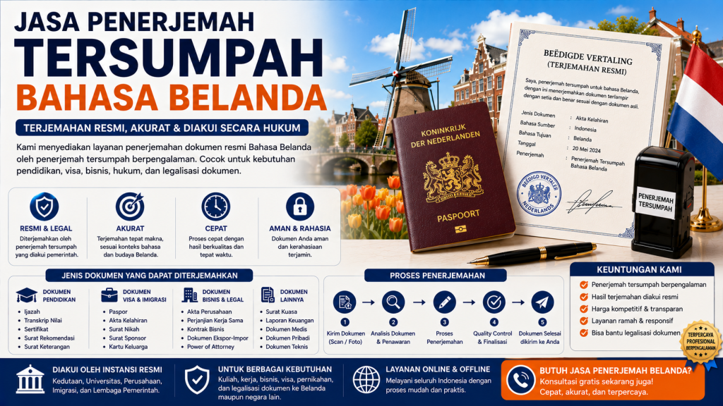 Jasa Penerjemah Tersumpah Bahasa Belanda