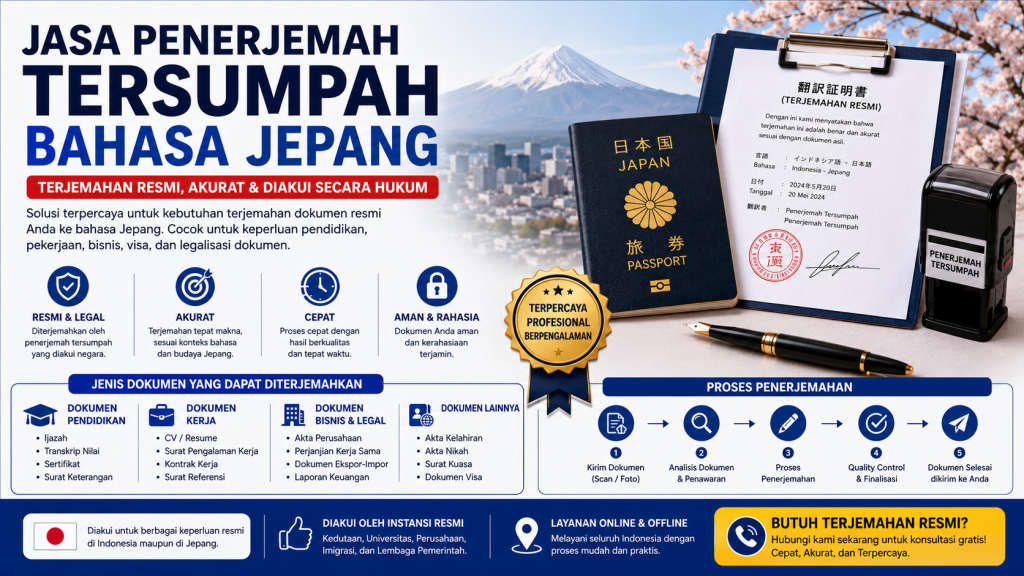 Jasa Penerjemah Tersumpah Bahasa Jepang