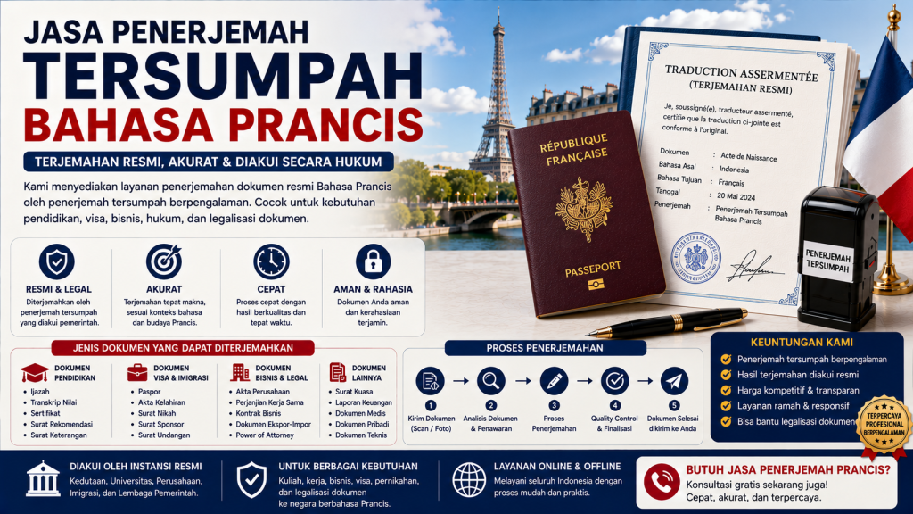 Jasa Penerjemah Tersumpah Bahasa Prancis