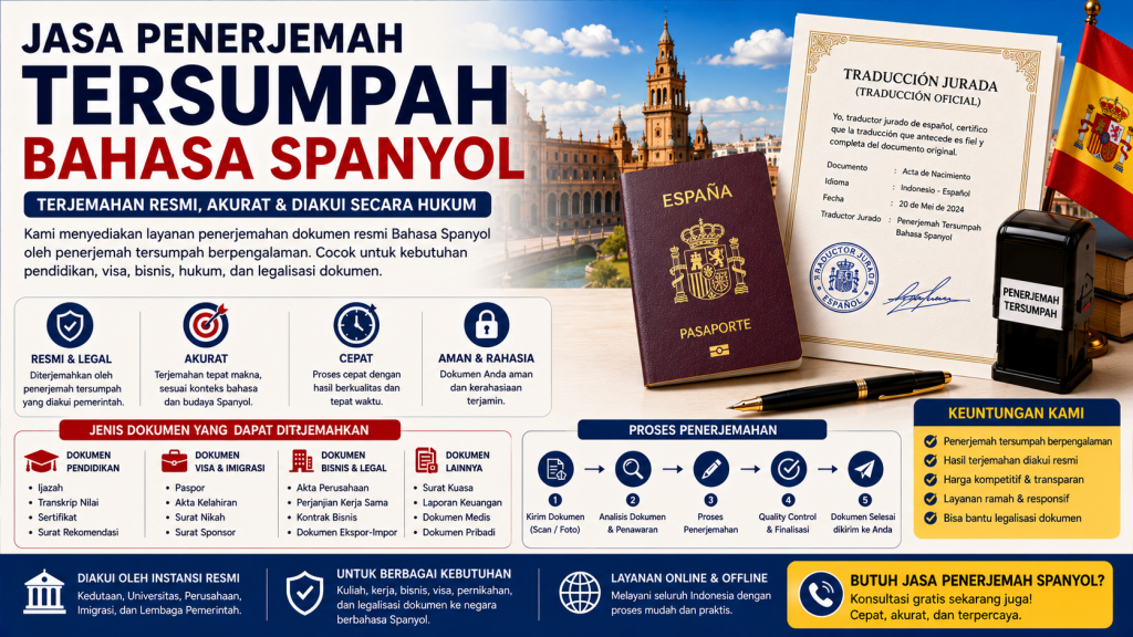 Jasa Penerjemah Tersumpah Bahasa Spanyol