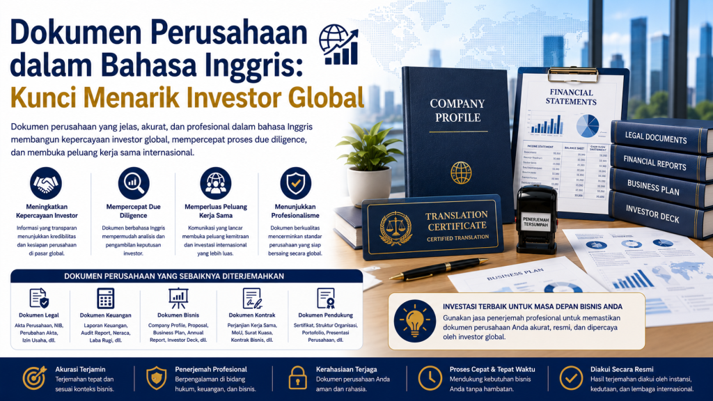 Dokumen Perusahaan dalam Bahasa Inggris Kunci Menarik Investor Global