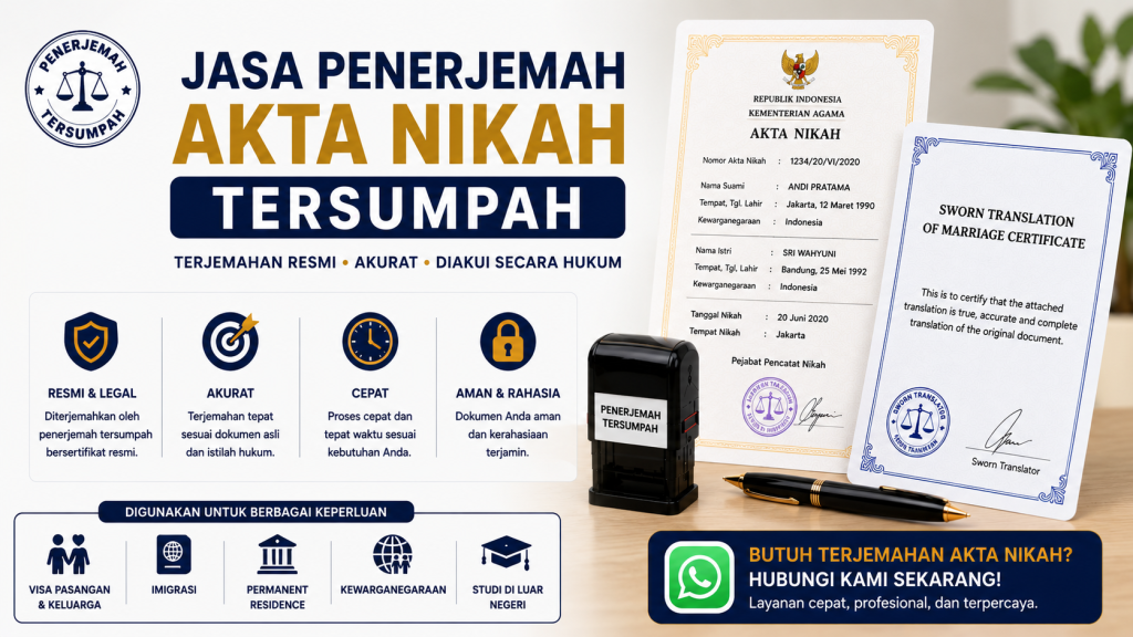 Jasa Penerjemah Akta Nikah Tersumpah