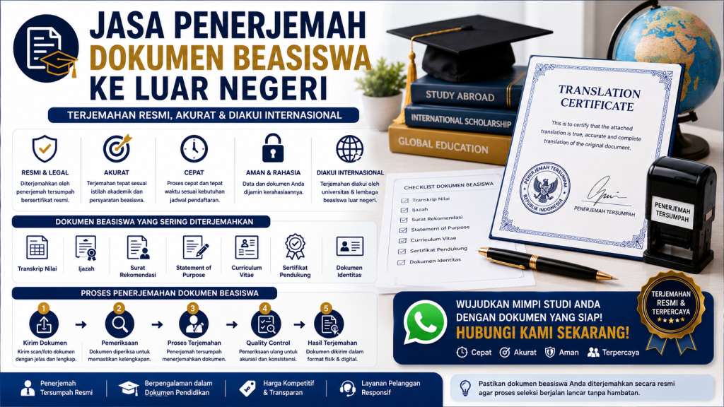 Jasa Penerjemah Dokumen Beasiswa ke Luar Negeri