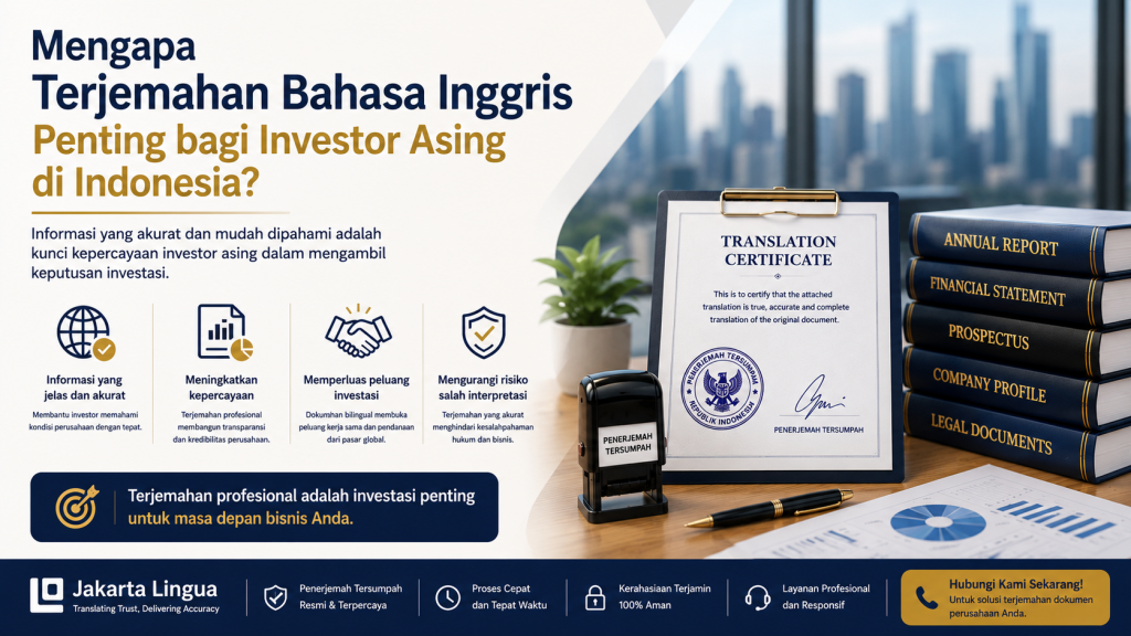 Mengapa Terjemahan Bahasa Inggris Penting bagi Investor Asing di Indonesia?
