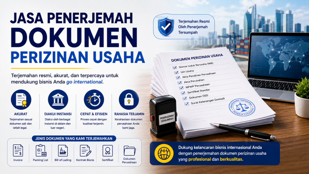 Jasa Penerjemah Dokumen Perizinan Usaha