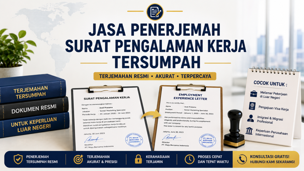 Jasa Penerjemah Surat Pengalaman Kerja Tersumpah